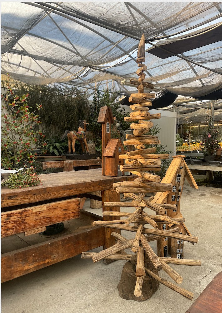 Albero di Natale ecologico in legno smontabile cm. 200 x 100
