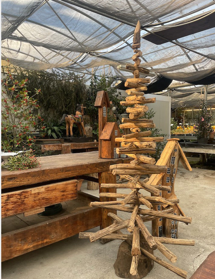 Albero di Natale ecologico in legno smontabile cm. 200 x 100