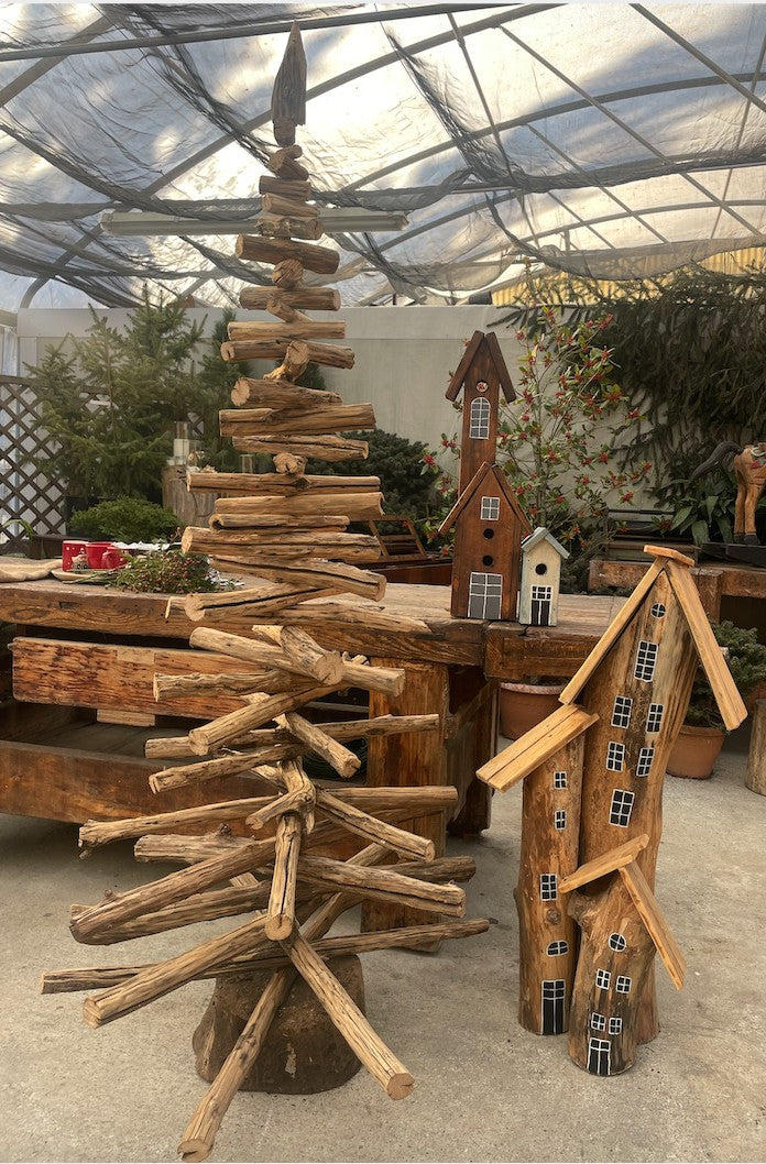 Albero di Natale ecologico in legno smontabile cm. 200 x 100
