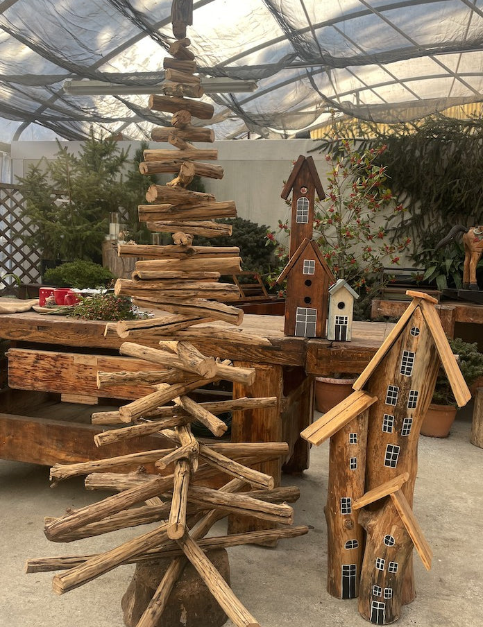 Albero di Natale ecologico in legno smontabile cm. 200 x 100