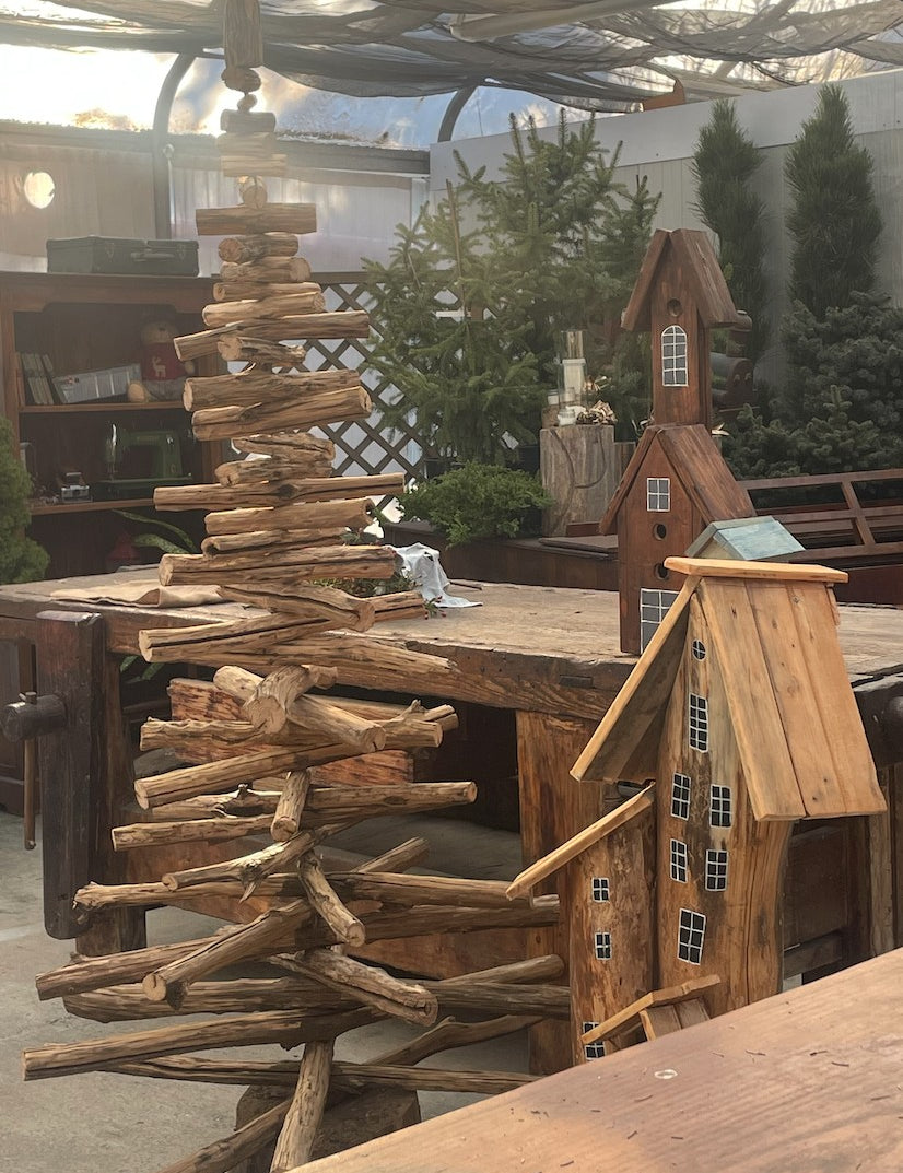Albero di Natale ecologico in legno smontabile cm. 200 x 100