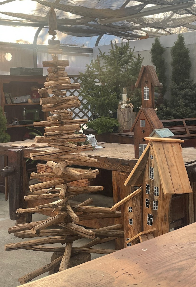 Albero di Natale ecologico in legno smontabile cm. 200 x 100