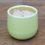 Vaso smaltato per cactus cm. 8,5x7 H. Verde